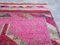 Alfombra de pasillo turca Oushak vintage en rosa y rojo, años 60, Imagen 6