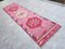 Vintage Turkish Oushak Pink Red Runner Rug, 1960s 3