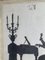 Italienischer Künstler, Musiker Silhouetten, Mixed Media Malerei auf Papier, Gerahmt, 1950er, 2er Set 4