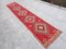 Vintage Oushak Red Runner Rug, 1960s, Image 7