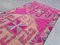 Oushak Fuchsia Pink Runner Rug, 1960s 5