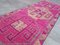 Oushak Fuchsia Pink Runner Rug, 1960s 6