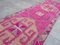 Oushak Fuchsia Pink Runner Rug, 1960s 4