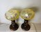 Mid-Century African Carved Wood and Amber Glass Table Lamps, 1970s, Set of 2, Image 5