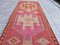 Oushak Red Pink Organic Runner Rug, 1960s, Image 7