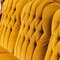 3-Seater Sofa in Yellow Velvet and Wood, 1950s, Image 6