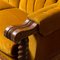 3-Sitzer Sofa aus Gelbem Samt & Holz, 1950er 14