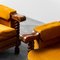 Yellow Velvet and Wood Lounge Chairs, 1950s, Set of 2 6
