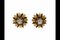 Gold Earrings with Diamonds, 1940s, Set of 2, Image 2