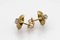 Gold Earrings with Diamonds, 1940s, Set of 2 3