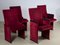 Rote Vintage Kinosessel aus Samt von Carlo Scarpa, 1960er, 4er Set 1