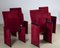 Rote Vintage Kinosessel aus Samt von Carlo Scarpa, 1960er, 4er Set 2