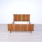 Square and Half Bed Frame Wood and Briarwood, Italy, 1960s 1