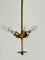 Vintage Italian Brass and Glass Hanging Light, 1950s, Image 10