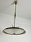 Vintage Italian Brass and Glass Hanging Light, 1950s 3