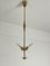 Vintage Italian Brass and Glass Hanging Light, 1950s 4