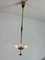 Lámpara colgante italiana vintage de vidrio y latón, años 50, Imagen 9
