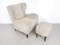 Fauteuil avec Ottomane dans le style de Gio Ponti, Italie, 1940s, Set de 2 1