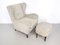 Lounge Chair with Ottoman in the style of Gio Ponti, Italy, 1940s, Set of 2 1