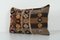 Turkish Striped Tribal Brown Wool Handmade Pillow Cover 2