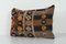 Turkish Striped Tribal Brown Wool Handmade Pillow Cover, Image 2