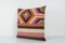 Square Handwoven Striped Pink Kilim Cushion Cover, Image 2