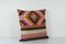 Square Handwoven Striped Pink Kilim Cushion Cover 3