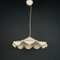 Lámpara colgante Swirl vintage de cristal de Murano blanco, Italia, años 70, Imagen 1