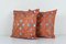 Silk Orange Suzani Cushion Covers, Set of 2, Image 3