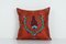 Pomegranate Red Floral Silk Suzani Cushion Cover, Image 1