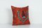 Housse de Coussin Suzani en Soie Florale Rouge Grenade 3