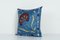 Blue Silk on Silk Suzani Square Cushion Cover, Image 2