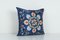 Vintage Navy Blue Silk Suzani Cushion Fashioned from Mid-20th Century Samarkand Suzani, Image 2