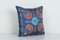 Vintage Embroidery Suzani Royal Blue Silk Cushion Fashioned from a Mid-20th Century Samarkand Suzani, Image 2