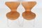 Model 3107 Chairs in Pine Wood by Arne Jacobsen for Fritz Hansen, 1976, Set of 2 6