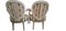 Louis XVI Style White Limed Medallion Chairs, Set of 2 8