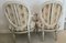 Louis XVI Style White Limed Medallion Chairs, Set of 2, Image 10