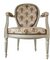 Louis XVI Style White Limed Medallion Chairs, Set of 2 2