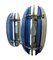 Space Age Italian Blue and Gray Glass Wall Sconces from Veca, 1960s, Set of 2, Image 2
