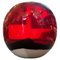 Jarrón esférico de cristal de Murano en rojo, blanco y negro de Carlo Moretti, años 90, Imagen 1