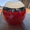Kugelförmige Vase aus Muranoglas in Rot, Weiß & Schwarz von Carlo Moretti, 1990er 4
