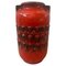 Vase Fat Lava en Céramique Rouge et Noire, Allemagne, 1970s 1