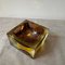 Modernist Yellow and Brown Sommerso Murano Glass Ashtray attributed to Mandruzzato, 1970s 5