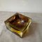 Modernist Yellow and Brown Sommerso Murano Glass Ashtray attributed to Mandruzzato, 1970s, Image 5