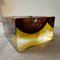 Modernist Yellow and Brown Sommerso Murano Glass Ashtray attributed to Mandruzzato, 1970s, Image 6