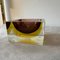 Modernist Yellow and Brown Sommerso Murano Glass Ashtray attributed to Mandruzzato, 1970s, Image 3