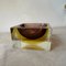 Modernist Yellow and Brown Sommerso Murano Glass Ashtray attributed to Mandruzzato, 1970s 7