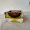 Modernist Yellow and Brown Sommerso Murano Glass Ashtray attributed to Mandruzzato, 1970s, Image 7