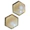 Large Mid-Century Modern Italian Hexagonal Wall Sconces, 1970s, Set of 2 1