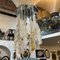 Lámpara de araña modernista grande en cascada de cristal de Murano atribuida a Mazzega, años 70, Imagen 3